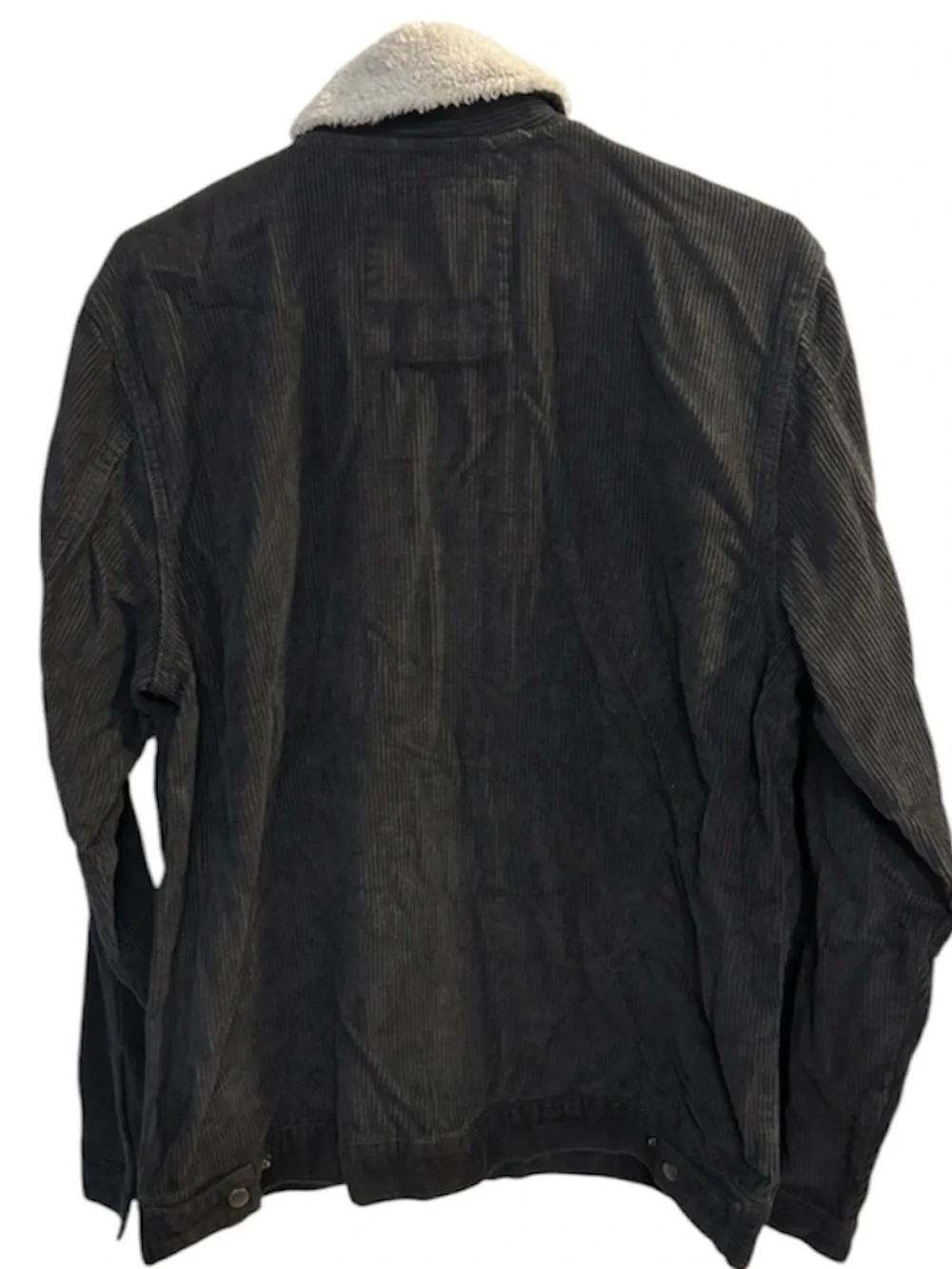 Volcom Corduroy Jacket NWT in Dark Grey with Cream Sherpa Collar